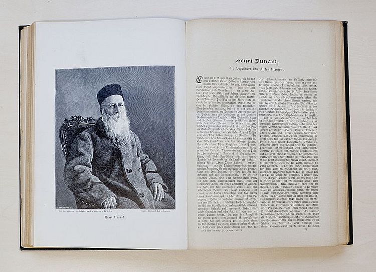 Die illustrierte Wochenzeitschrift &quot;Über Land und Meer&quot; erschien von 1858 bis 1923 in Stuttgart. Sie leitete die späte Wiederentdeckung Henry Dunants ein, Rotkreuz-Museum Luckenwalde